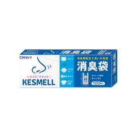 Oldi KESMELL KS-SHGYMT-100 Deodorizing Bags, Garbage Bags with Handle, Gray, Translucent, 100 Pieces, Deodorizing Ingredients Included