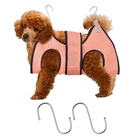 HoaaiGo Pet Grooming Hammock for Cats, Dogs, Breathable Dog Grooming Sling, Dog Grooming Harness, Dog Grooming Restraint Bag for Pet Grooming, Washing Nail Cutting (M, Pink)