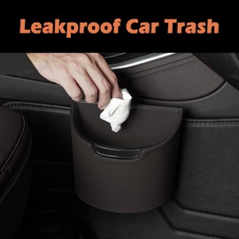 LoopTime Leakproof Car Trash Can,Mini Car Trash Bin for SUV and Truck,Small Removable Liner Garbage Can,Waterproof Automotive Trash Can for Vehicle,Home,Office,Multipurpose,Easy to Clean (Orange)