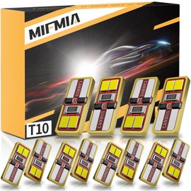 MIFMIA 12pcs 194 LED Bulb 6000K White, 168 T10 2825 W5W 5SMD Replacement Bulbs Error Free for Car Dome Map Door Courtesy Side Marker Reading Glove Box License Plate Lights