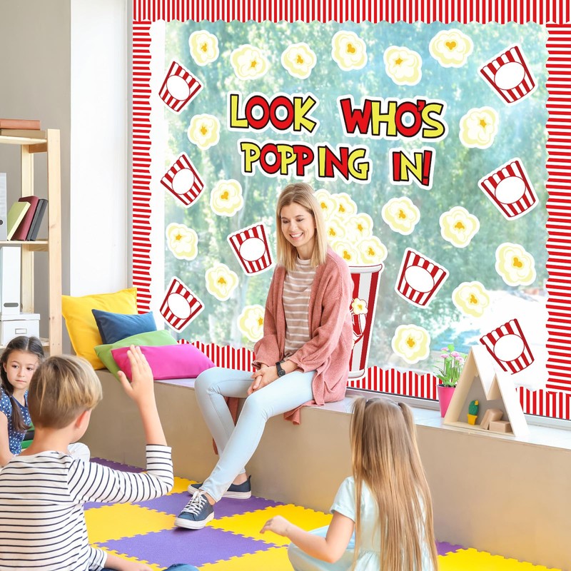JarThenaAMCS 77 Pcs Popcorn Bulletin Board Decoration Funny Popcorn Bucket