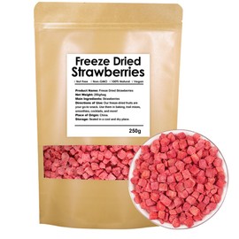Premium Freeze Dried Strawberries Pieces 8.8 Oz/250g, Crispy Diced Strawberries Dried, 100% Natural & No Additives, No Sugar (8.8 oz)
