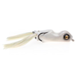 SCUM Frog Painted Trophy Series | Hollow Body Topwater Frog with Owner Hooks | Weedless Bass Lure | Bone, 5/8 oz