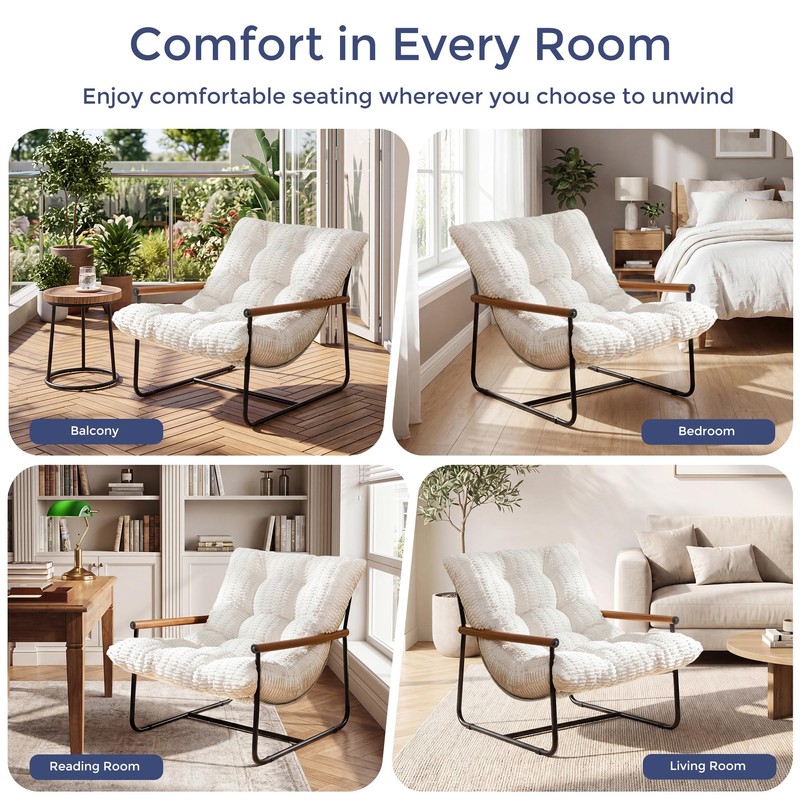 MAXYOYO Modern Accent Chair, Tufted Living Room Chair with Metal