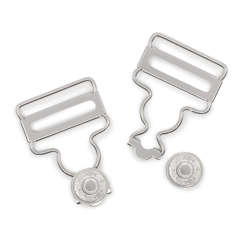 Dritz 7-65 Overall Buckles with No-Sew Buttons for 1-Inch, Nickle