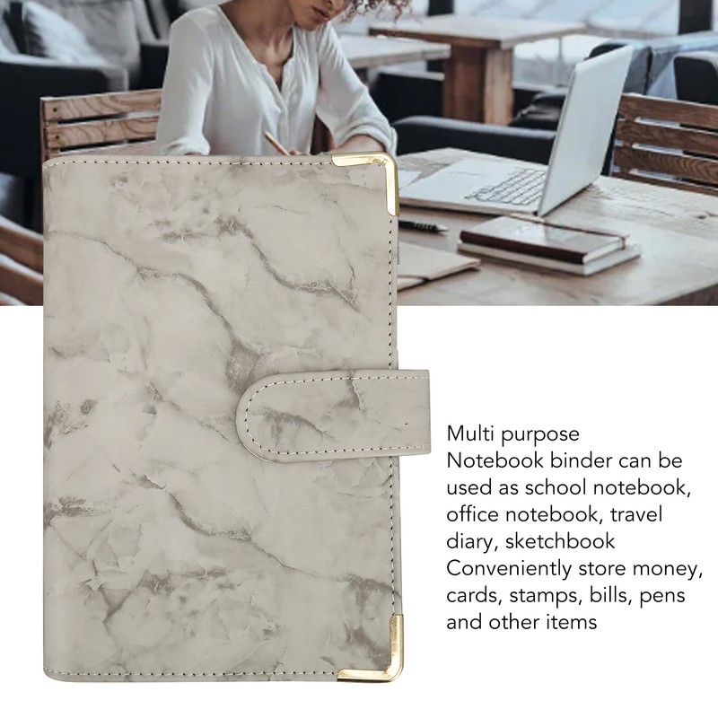 Budget Binder with Cash Envelopes PU Leather Marbling A6 Money