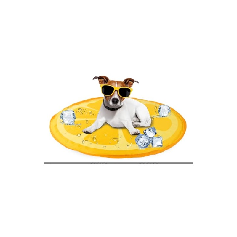 Pet Cooling Mat, Orange Design, 60 cm Diameter, Temperature Reducing
