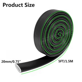 Insulation Heat Shielded Fire Thermo Armor Fire Sleeve Silicone Coated Fiberglass Heat Protection for Automotive Hose Lines & Electrical Wiring （Black 3/4" 5FT