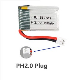 CBB 3.7V 150mAh Lipo Battery for JJRC H36 Eachine E010 E011 GoolRC T36 RC Quadcopter 5 Pack with 5-in-1 Battery Charger