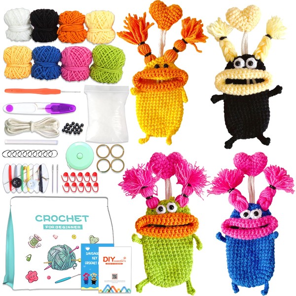 Esportic Crochet Kits for Beginners Adults, Crochet Animal Kit, Knitting