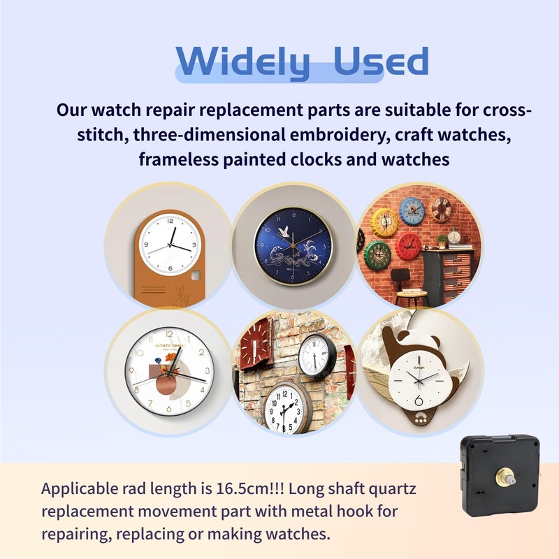 Quartz DIY Wall Clock Replacement Movement, Super Silent Movement for