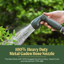 Garden Hose Nozzle - 9 Spray Patterns, Metal, Thumb Control, On/Off Valve, High Pressure Heavy Duty Water Hose Spray Nozzle for Gardening, Lawn Care, and Cleaning Tasks-Tidepool Blue