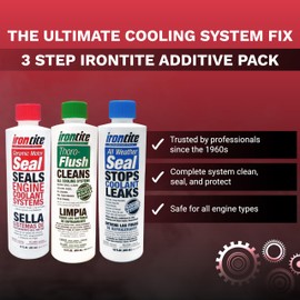 Irontite 3-Pack Cooling System Additives - Thoro-Flush, All Weather Seal, Ceramic Motor Seal - Premium Leak Sealants, Rust & Scale Removers, Preventative Maintenance for Radiators, Head Gaskets & More
