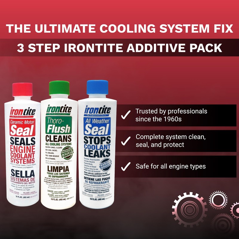 Irontite 3-Pack Cooling System Additives - Thoro-Flush, All Weather Seal,