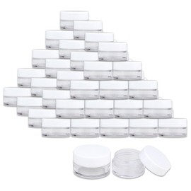 600 Jars - Beauticom High-Graded 5 Grams/5 mL BPA Free Thick Clear Acrylic 100% NO LEAK Plastic Jars empty Container White Lid for Cosmetic, Lip Balm, Beads, Creams, Lotion, Liquids, Sample, Travel