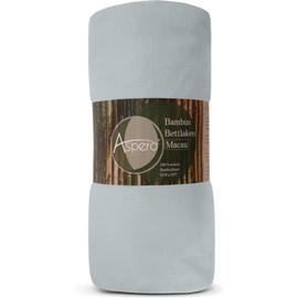 Bamboo Fitted Sheet 4 Seasons | Soft Fitted Sheet 210 g/m² Oeko-Tex Made of Breathable Material Temperature Regulating Colour Blue Size 90-100 cm x 200 cm x 30 cm