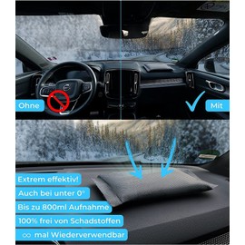 PLANGER® 2x Luftentfeuchter Auto - Dehumid Pad + Antirutsch Matte (Made in Germany) Auto Entfeuchter Kissen für Innenraum - 1,1Kilo - Wiederverwendbar - Ohne Schadstoffe - 2 Jahre Garantie