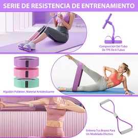 3PCS Bandas De Resistencia Antideslizantes Fitness, Set De Ligas Elásticas Incluye 3 Bandas Elásticas Gruesas, 1 Extractor De Brazo En Forma De 8 y 1 Extractor De Pedal De 6 Tubos