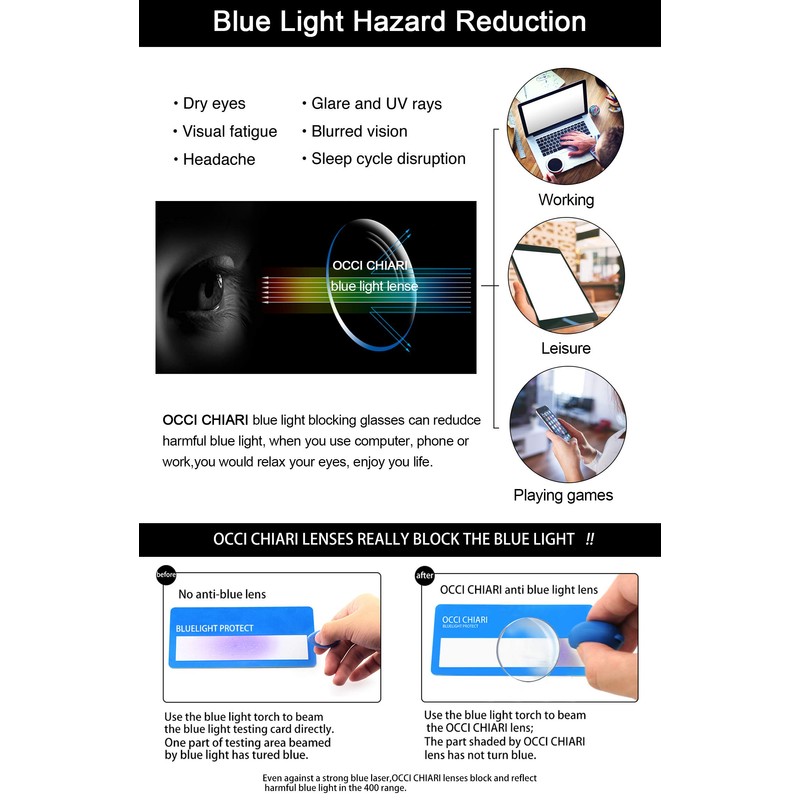 OCCI CHIARI Computer Reading Glasses Women Screen Readers 0 1.0