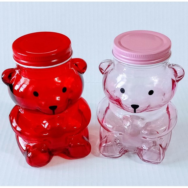 Doche JF-Valentine's Day Bear Shaped Glass Containers One Pair of