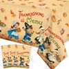 3 PCS Thanksgiving Fall Tablecloth Vintage Autumn Pumpkin Maple Leaves