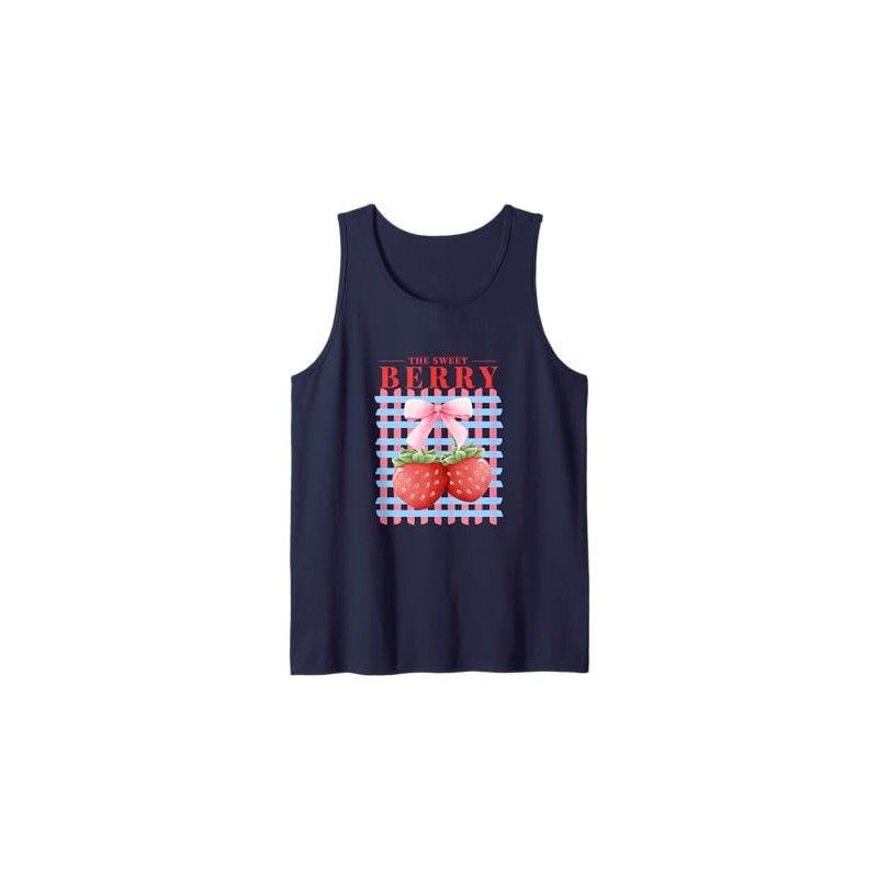 Coquette Strawberry Pink Bows Girl Fruit Lover Birthday Tank Top
