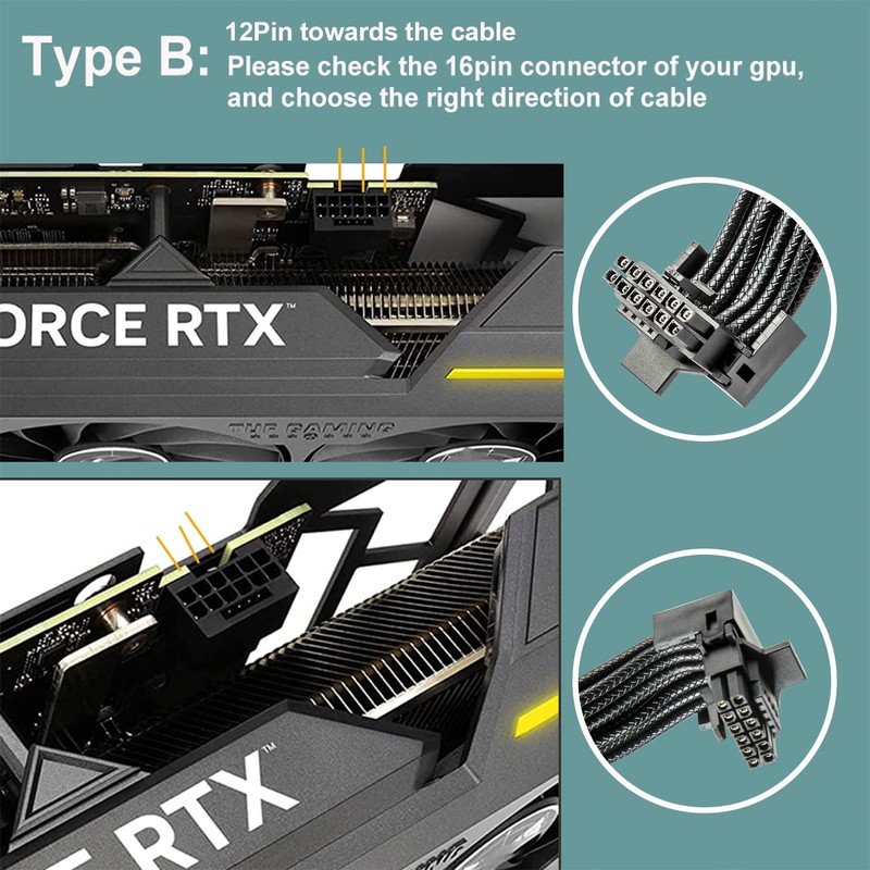 12VHPWR 90 Degree Adapter to 2X 8Pin: 16AWG 16 PIN