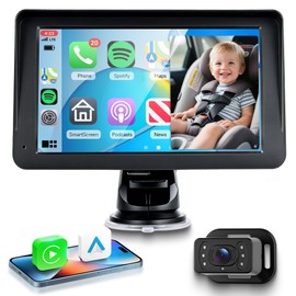 Orderich Baby Car Camera Wireless Carplay for Backseat HD 1080P, 7” IPS Screen Facing Car Baby Monitor with Android Auto Super Link, Support Night Vision Adjustable View Angle Easy Setup FM BT GPS