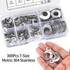 300 Pcs Stainless Steel Washers, M3 M4 M5 M6 M8