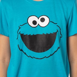 Sesame Street Women's Big Face Tossed Print Character Sleep Pajama Set (Cookie Monster, X-Large)