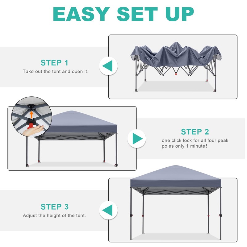 10x10 Pop Up Canopy - Beach Tent with One Push