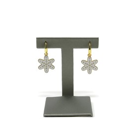 Ohrringe mit Schneeflocken-Anhänger, Haken aus vergoldetem Silber