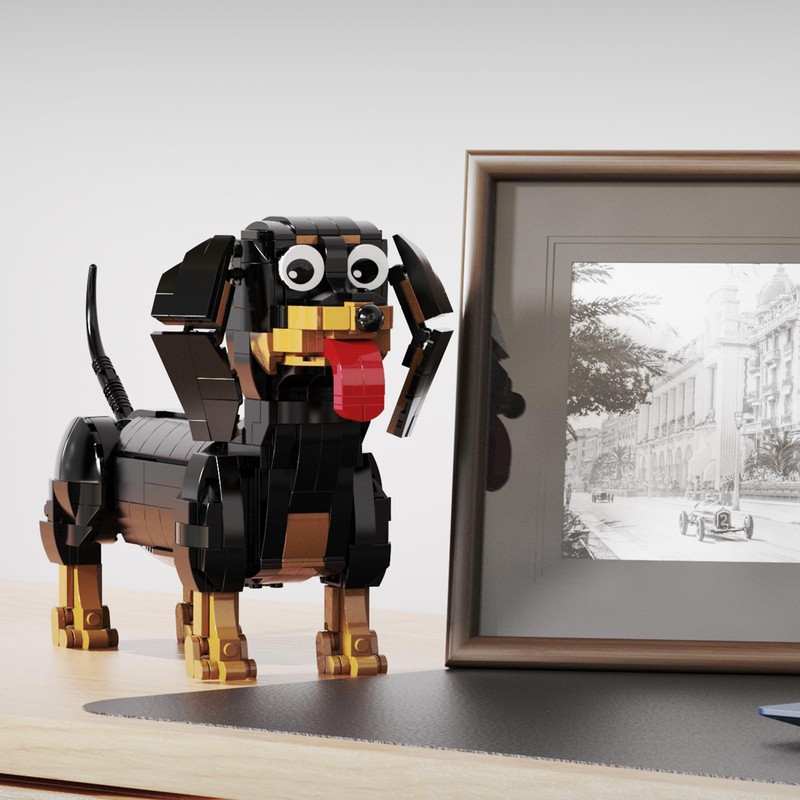 lovlaugh Dachshund Dog Building Blocks Set 889PCS – Movable Ears,
