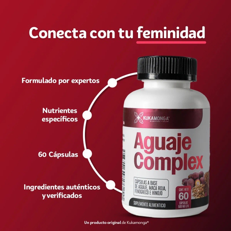 Aguaje Complex Kit 3 60 Cps 1 Mes Curvas Naturales