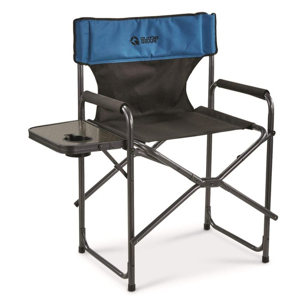 Guide Gear Oversized Tall Director’s Camp Chair, Portable, Folding, 500-lb. Capacity, Blue/Black