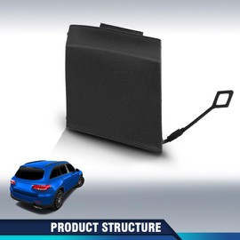 PIT66 Rear Bumper Tow Eye Hook Cover Cap Compatible with Benz GLC 300 43 350e 2016-2019 A2538850700 Black
