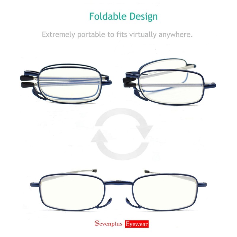 sevenplus 3 Pack Reading Glasses Blue Light Blocking, Anti UV