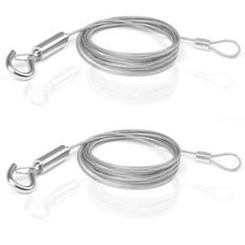 LYHMHAMY Set of 2 Drop Prevention Wire, Sling with Hooks, Picture Rail, Wire, Wire Hook, Length 59.1 inches (150 cm), Diameter 0.6 inches (1.5 mm), Adjustable Stainless Steel Wire, Load Capacity 44.1