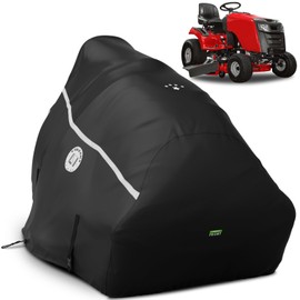 LI LIBZAKI 420D Riding Lawn Mower Cover, Waterproof Tractor Cover Heavy Duty Fits Decks up to 54",Universal fit for John Deere, EGO, Toro, Craftsman More -72"L x 54"W x 46"H-Black