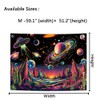 Tushelia Blacklight Galaxy Space Tapestry Neon Planet UFO Tapestries UV