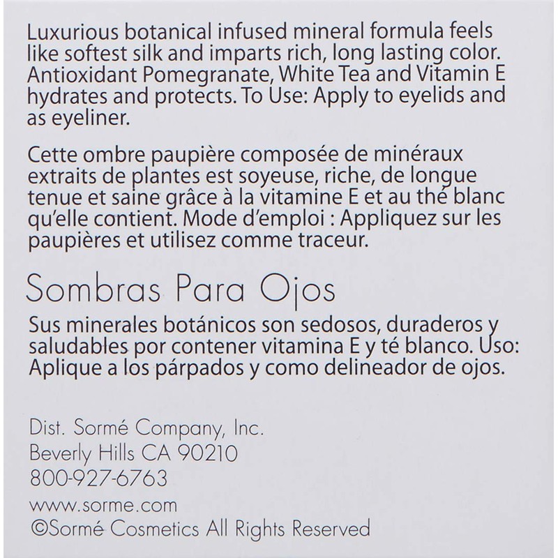 Sorme Cosmetics Mineral Botanicals Eye Shadow, Flash, 0.05 Ounce
