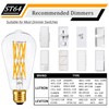 CREATE BRIGHT Vintage ST64 16W Dimmable Led Edison Bulbs 2700K