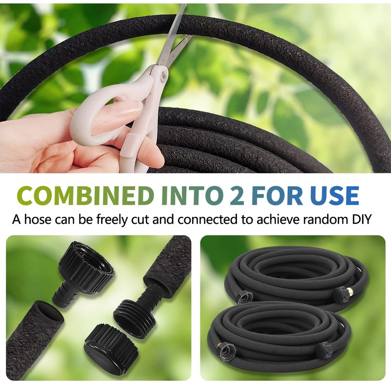 Holldoor Soaker Hose 25 ft 3-Pack for Garden Beds with
