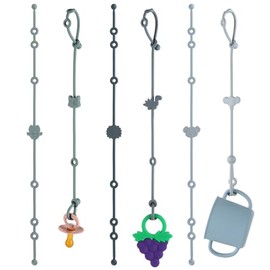 Paquete de 6 correas de juguete para bebé, correas de silicona para silla alta y carriola, accesorios para biberones y asientos de coche, artículos esenciales de viaje para bebés con clips para