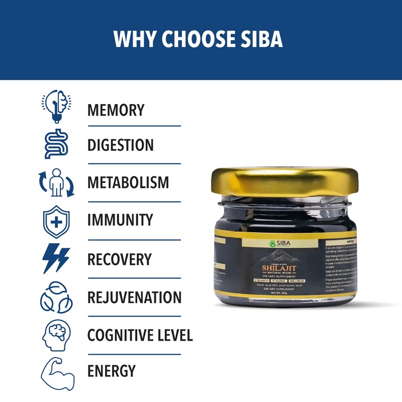 Siba Pure Himalayan Shilajit Resin for Men & Women -