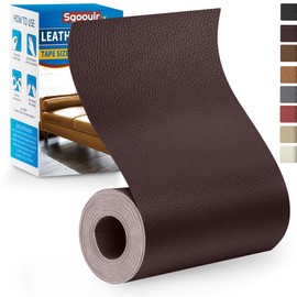 Leather Repair Patch Tape Kit, 4" x 63" Self Adhesive Leather Repair Patch for Furniture, Vinyl Leather Repair Kit for Car Seat, Chairs, Couch, Sofa, Boat Brown