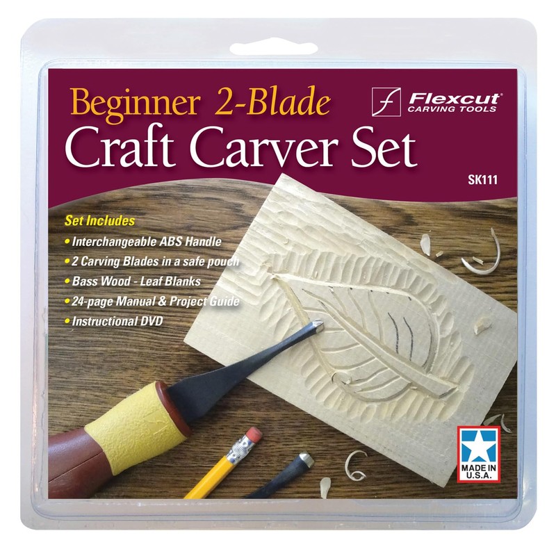 FLEXCUT Wood Carving Tools, Beginner 2-Blade Craft Carver Set, Tool