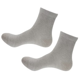 Merisky Grounding Socks - Conductive Silver Fiber Crew Socks for Women Men, Earth Connected for Mat Sheets Shoes, 1 Size Fits Most, Soft Comfort (Grey, 2 Pair)