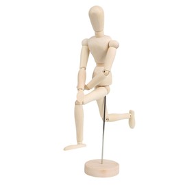 BQLZR Wooden 12In Artist Drawing Manikin Articulated Mannequin w/Base Flexible Body