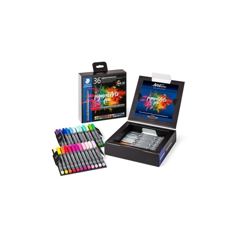 STAEDTLER Pigment Arts - Bolígrafo de pincel (36 unidades, 371
